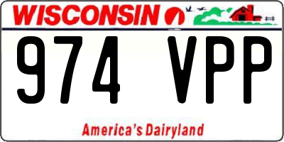 WI license plate 974VPP