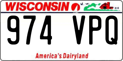 WI license plate 974VPQ