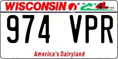 WI license plate 974VPR
