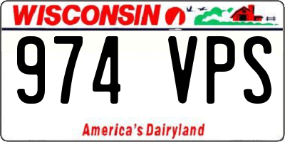 WI license plate 974VPS