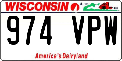 WI license plate 974VPW