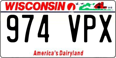 WI license plate 974VPX