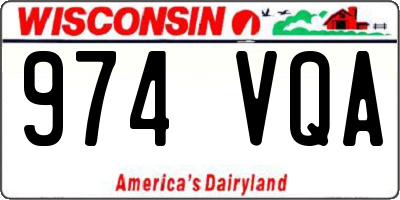 WI license plate 974VQA