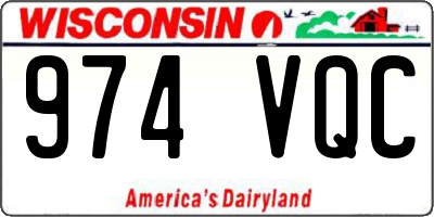 WI license plate 974VQC