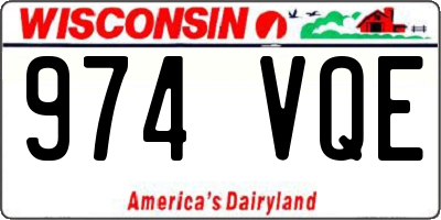 WI license plate 974VQE