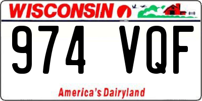 WI license plate 974VQF