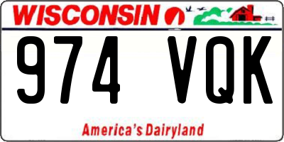 WI license plate 974VQK