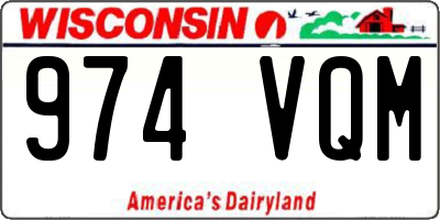 WI license plate 974VQM
