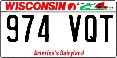 WI license plate 974VQT