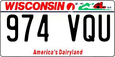 WI license plate 974VQU