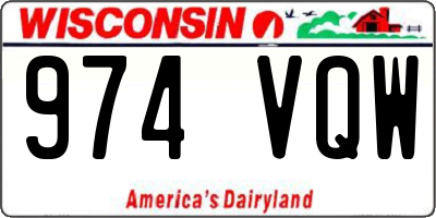 WI license plate 974VQW