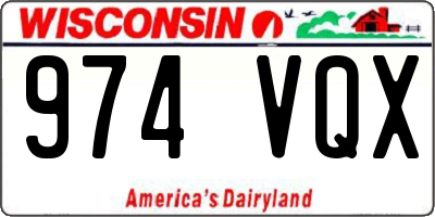 WI license plate 974VQX