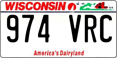 WI license plate 974VRC