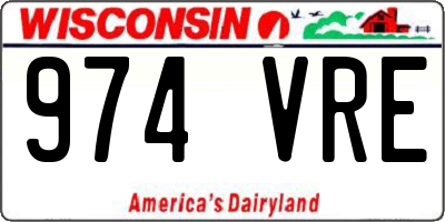 WI license plate 974VRE