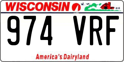WI license plate 974VRF