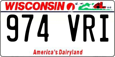 WI license plate 974VRI