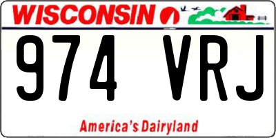 WI license plate 974VRJ