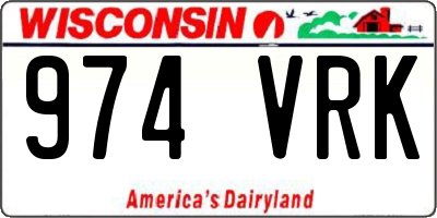 WI license plate 974VRK