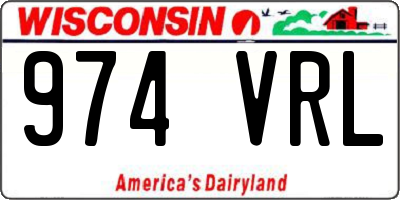 WI license plate 974VRL