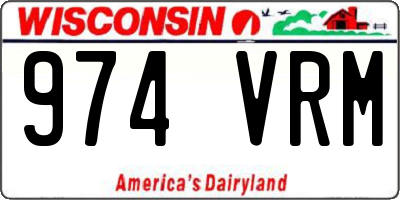 WI license plate 974VRM