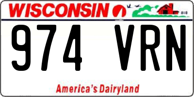 WI license plate 974VRN