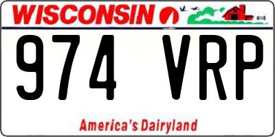 WI license plate 974VRP