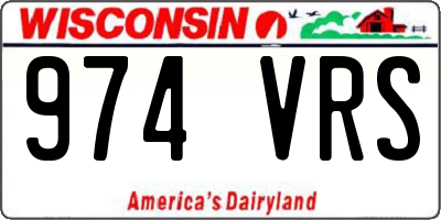 WI license plate 974VRS