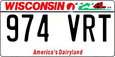 WI license plate 974VRT