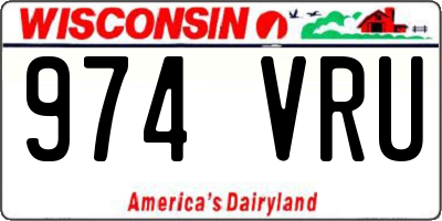 WI license plate 974VRU