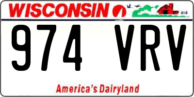WI license plate 974VRV