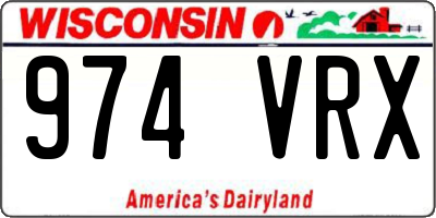 WI license plate 974VRX