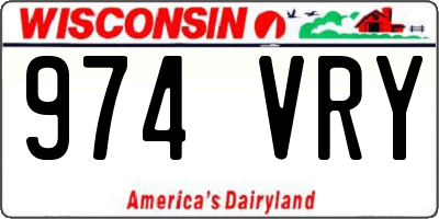 WI license plate 974VRY