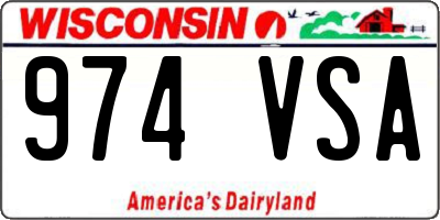 WI license plate 974VSA