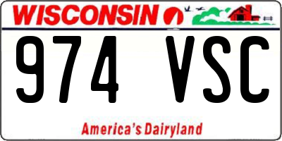 WI license plate 974VSC