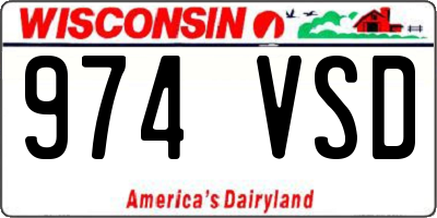 WI license plate 974VSD