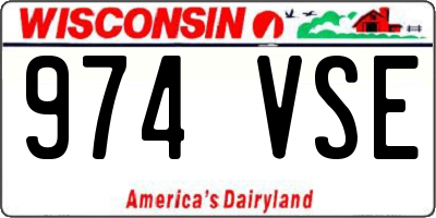 WI license plate 974VSE