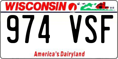 WI license plate 974VSF