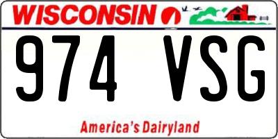 WI license plate 974VSG