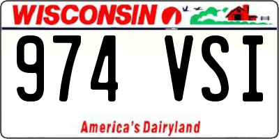 WI license plate 974VSI