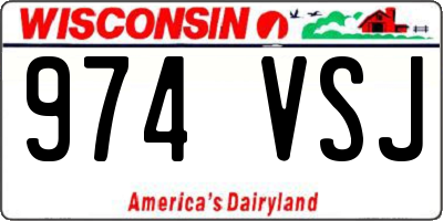 WI license plate 974VSJ