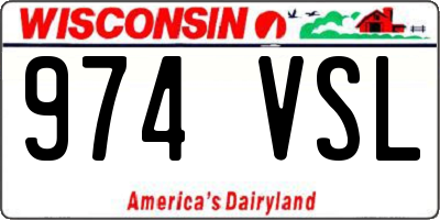 WI license plate 974VSL