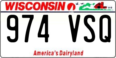 WI license plate 974VSQ