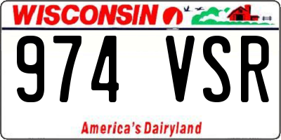 WI license plate 974VSR
