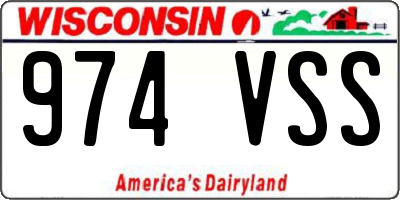 WI license plate 974VSS