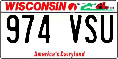 WI license plate 974VSU