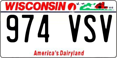 WI license plate 974VSV