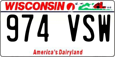 WI license plate 974VSW
