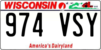 WI license plate 974VSY