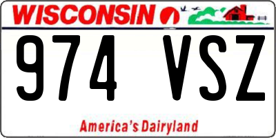 WI license plate 974VSZ