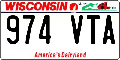 WI license plate 974VTA